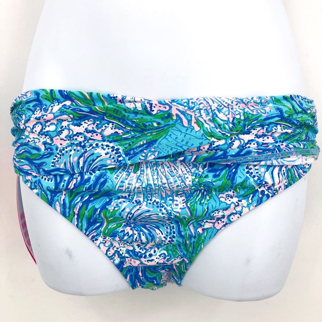 LILLY PULITZER Lagoon Twisted Hipster Bikini Bottom US 4 Blue Las Olas Aqua NWT