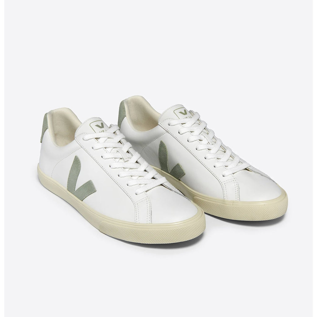 Veja Esplar Logo Casual Sneakers Womens 11 Mens 9 EU 42 White Green Leather NIB