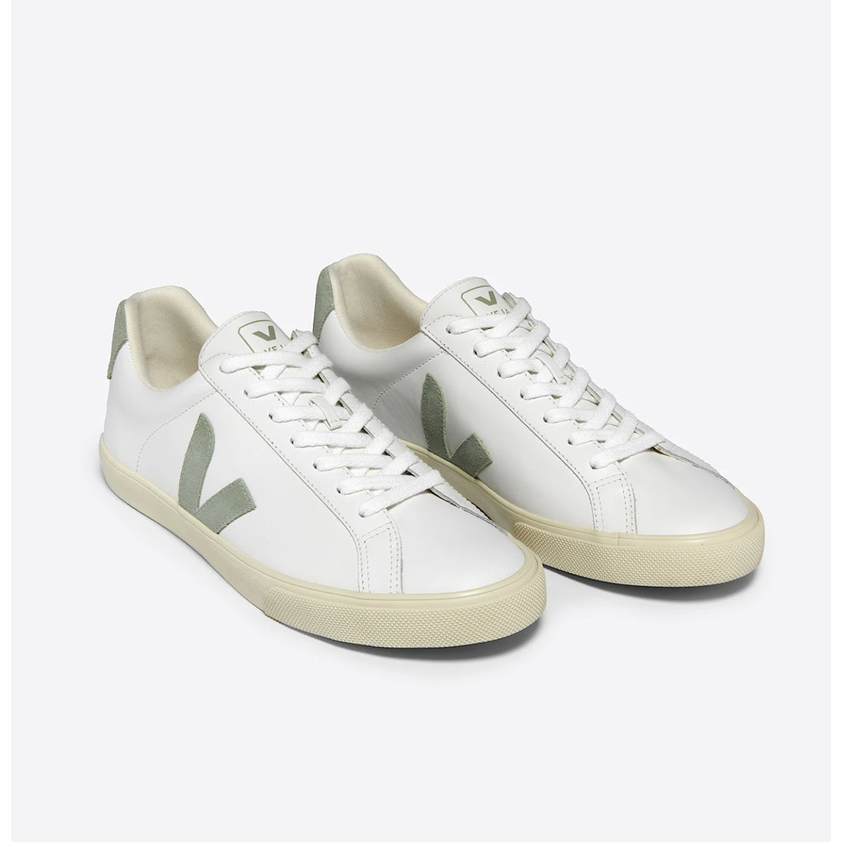 Veja Esplar Logo Casual Sneakers Womens 11 Mens 9 EU 42 White Green Leather NIB
