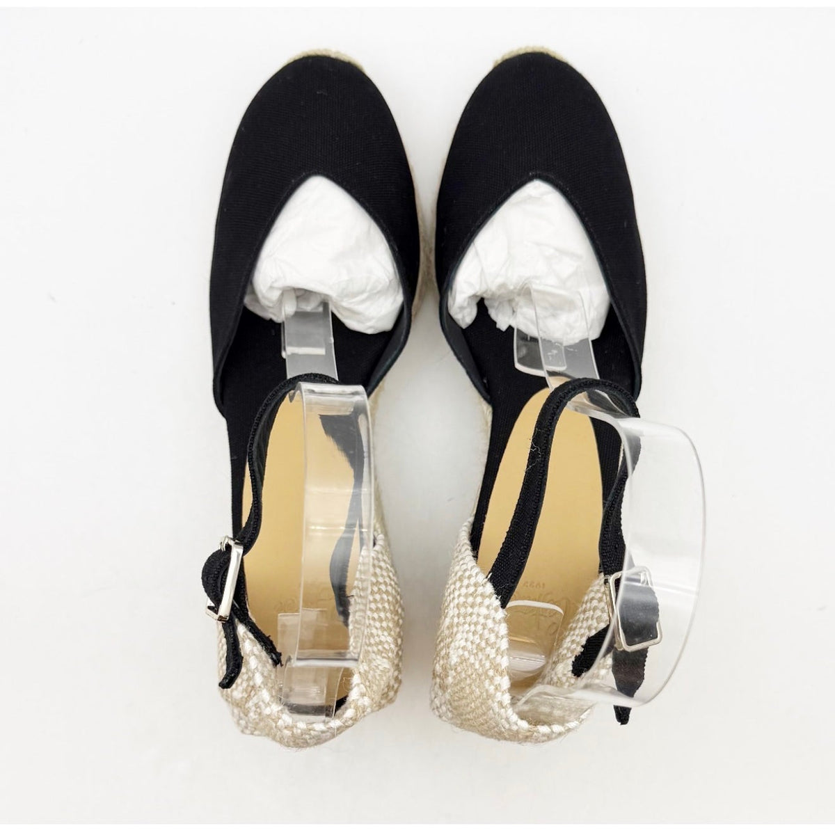 CASTANER Womens Chiarita Wedge Espadrilles Size 6.5 EU 37 Black 60 mm Heels NIB