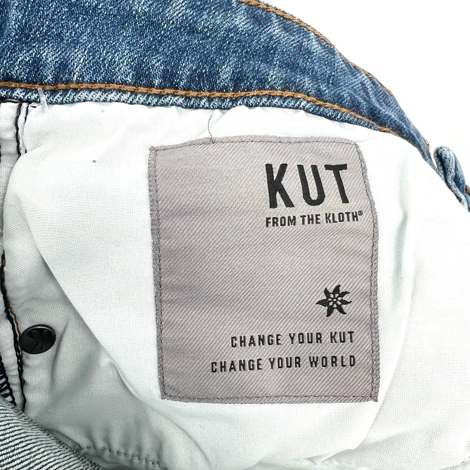 KUT FROM THE KLOTH Women's Gidget Fray Denim Shorts Size 8 Consolidated Blue NWT