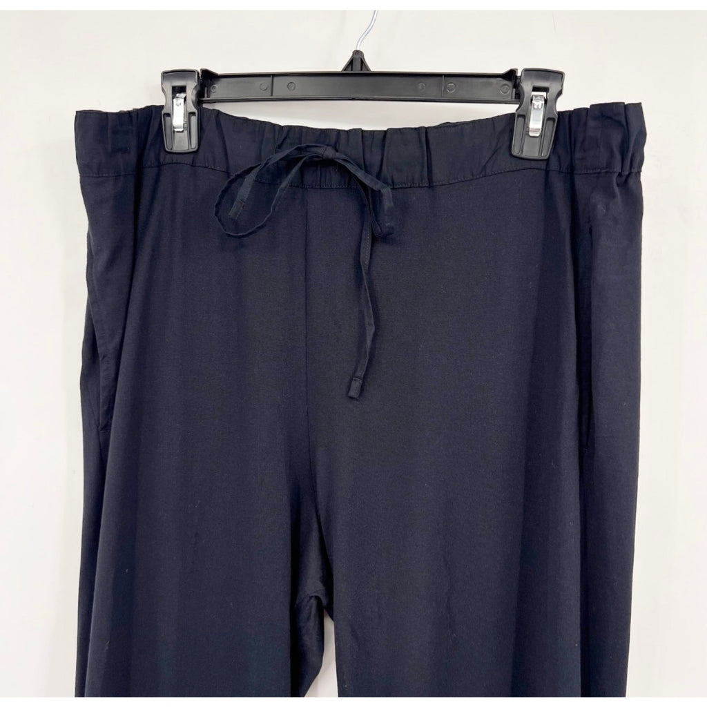 HANRO Men's Night & Day Long Cotton Pants XL Navy Blue Drawstring Pockets NWOT