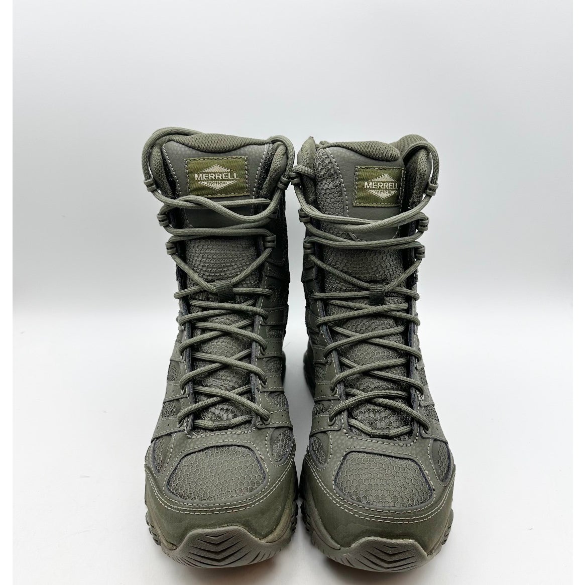 MERRELL Work Moab 3 8" Tactical Boots Mens 5 Womens 7 Green Leather NWOB