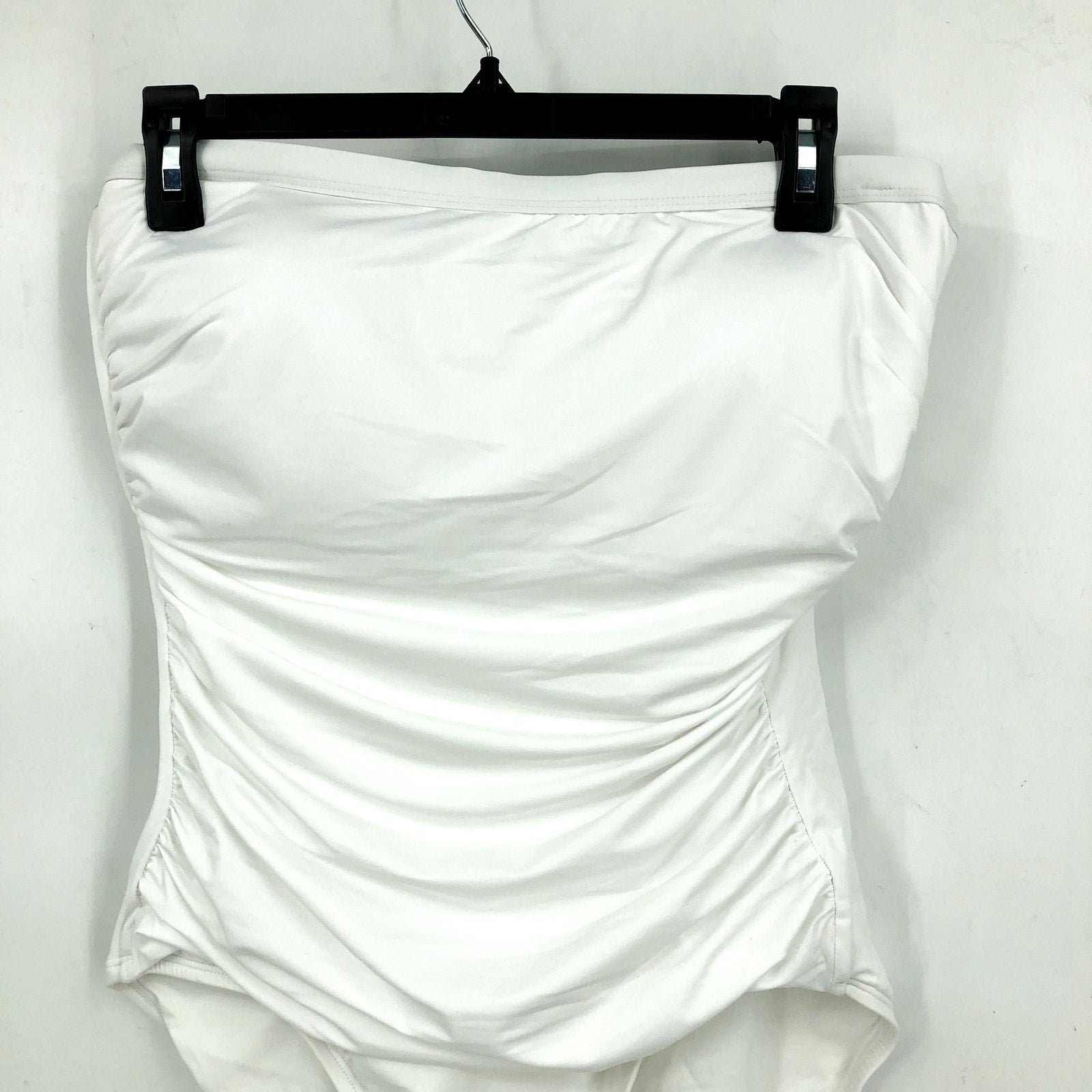 TOMMY BAHAMA Women's Pearl Bandeau One Piece Swimsuit Size 4 White Shirred NWT