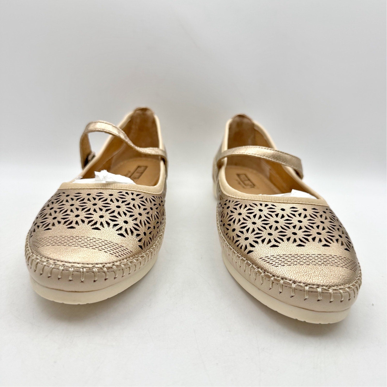 Pikolinos Womens Aguilas Ballet Flats EU 40 US 10 Champagne Gold Leather NWOB