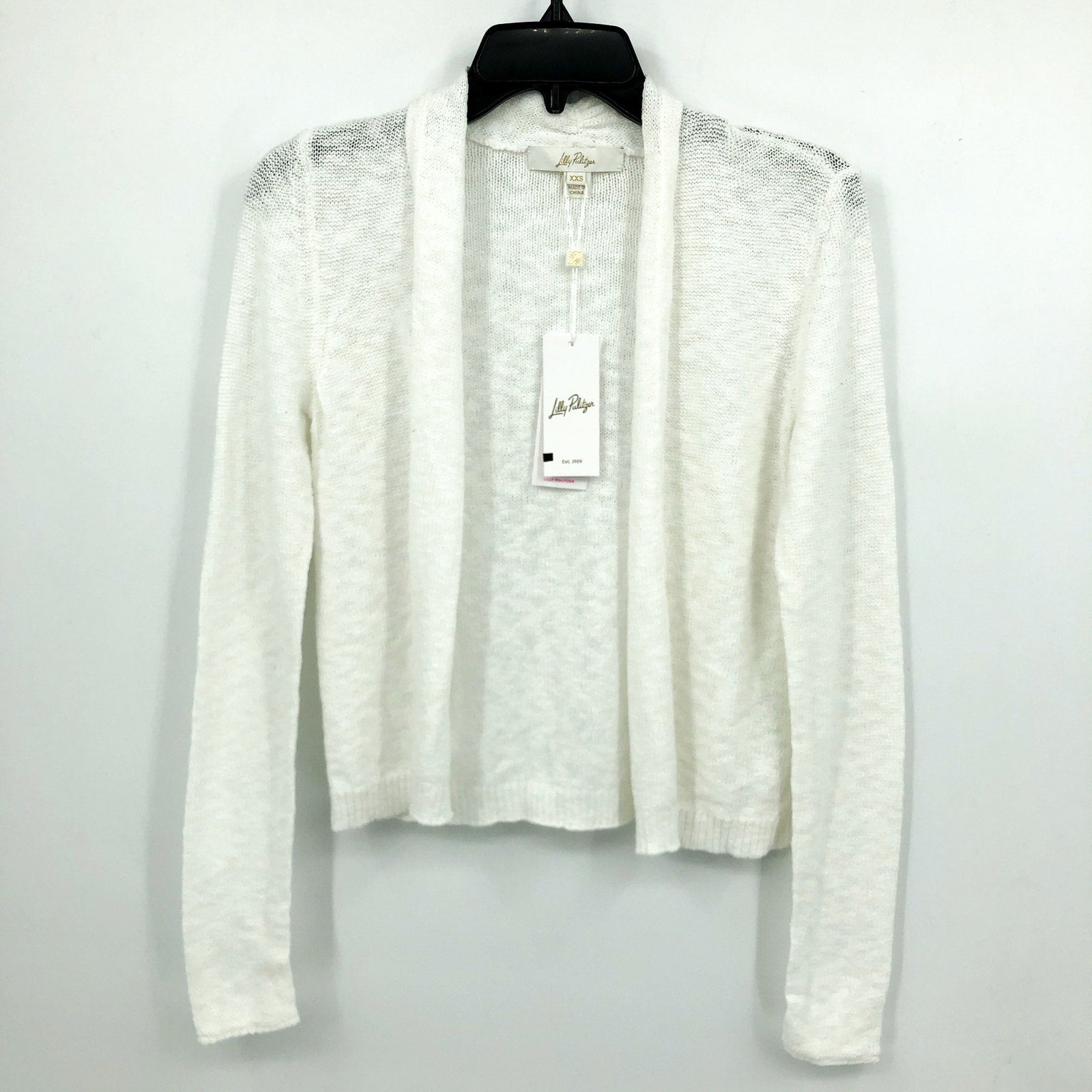 LILLY PULITZER Women's Faretta Cardigan XXS Resort White Open Long Sleeve NWT