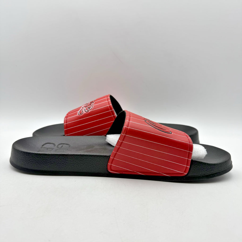 73 Studio Mens Chicago Slides US 11 EU 44 Red Black Rubber NWOB