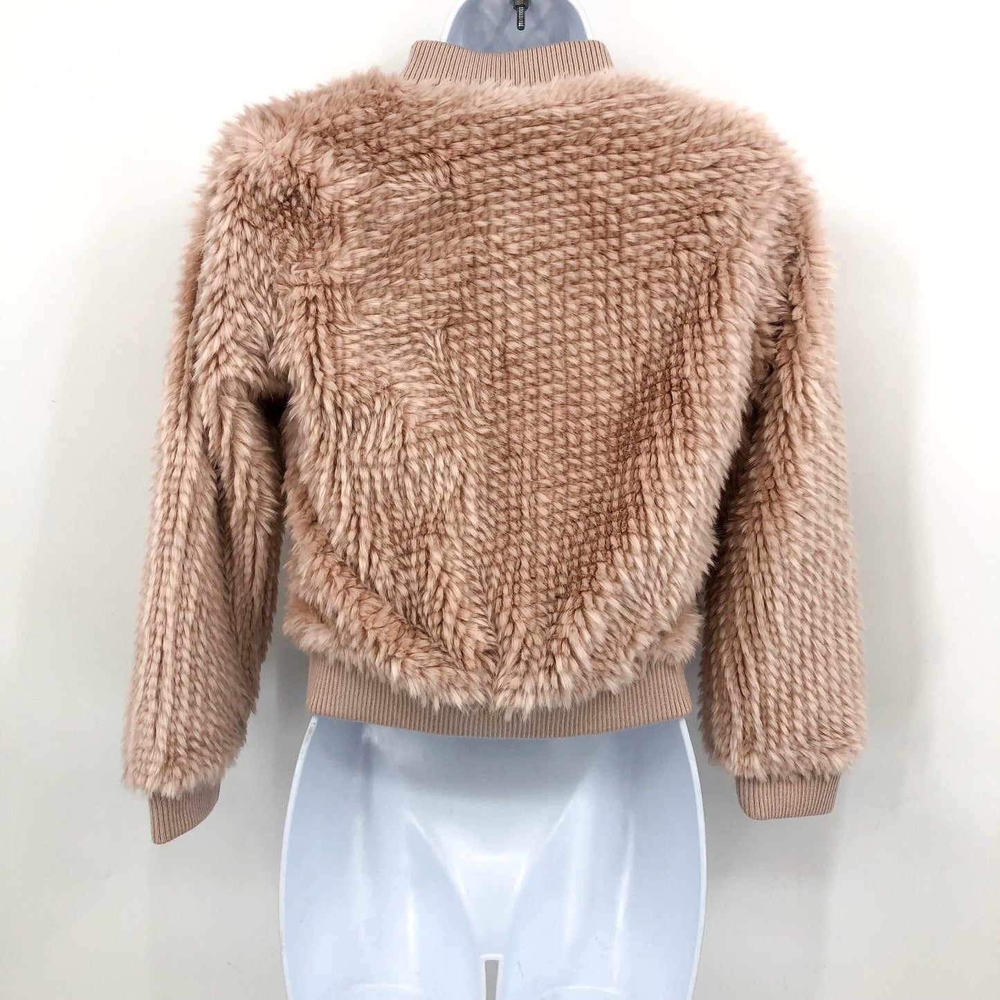 BARDOT JUNIOR Girls' Eve Faux-Fur Bomber Jacket Size 10 Pink Crystal NWT