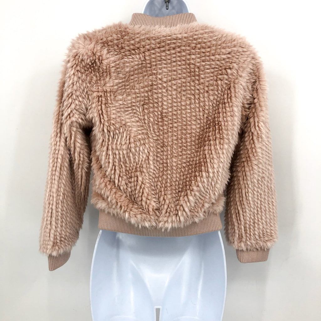 BARDOT JUNIOR Girls' Eve Faux-Fur Bomber Jacket Size 10 Pink Crystal NWT