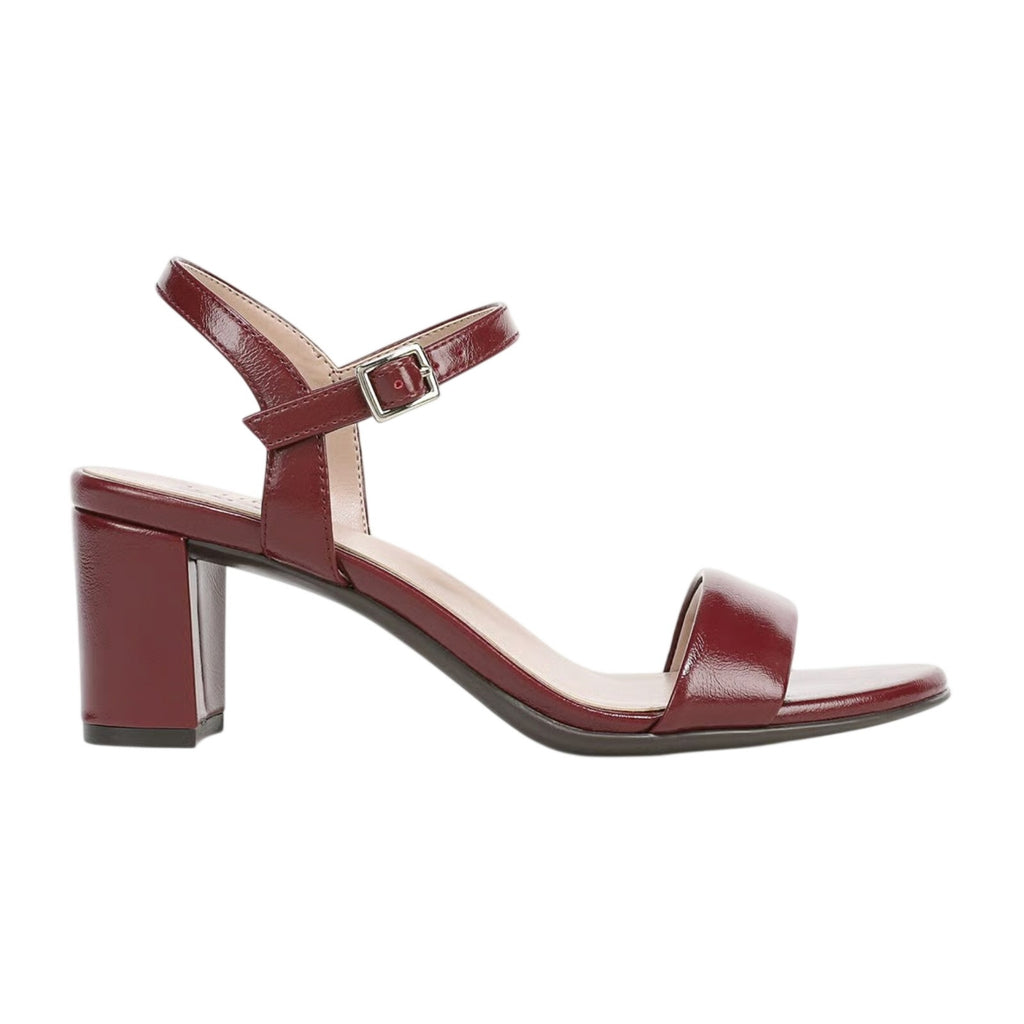 Naturalizer Womens Bristol Heel Sandals Size 6M Red Cranberry Vegan Leather NIB