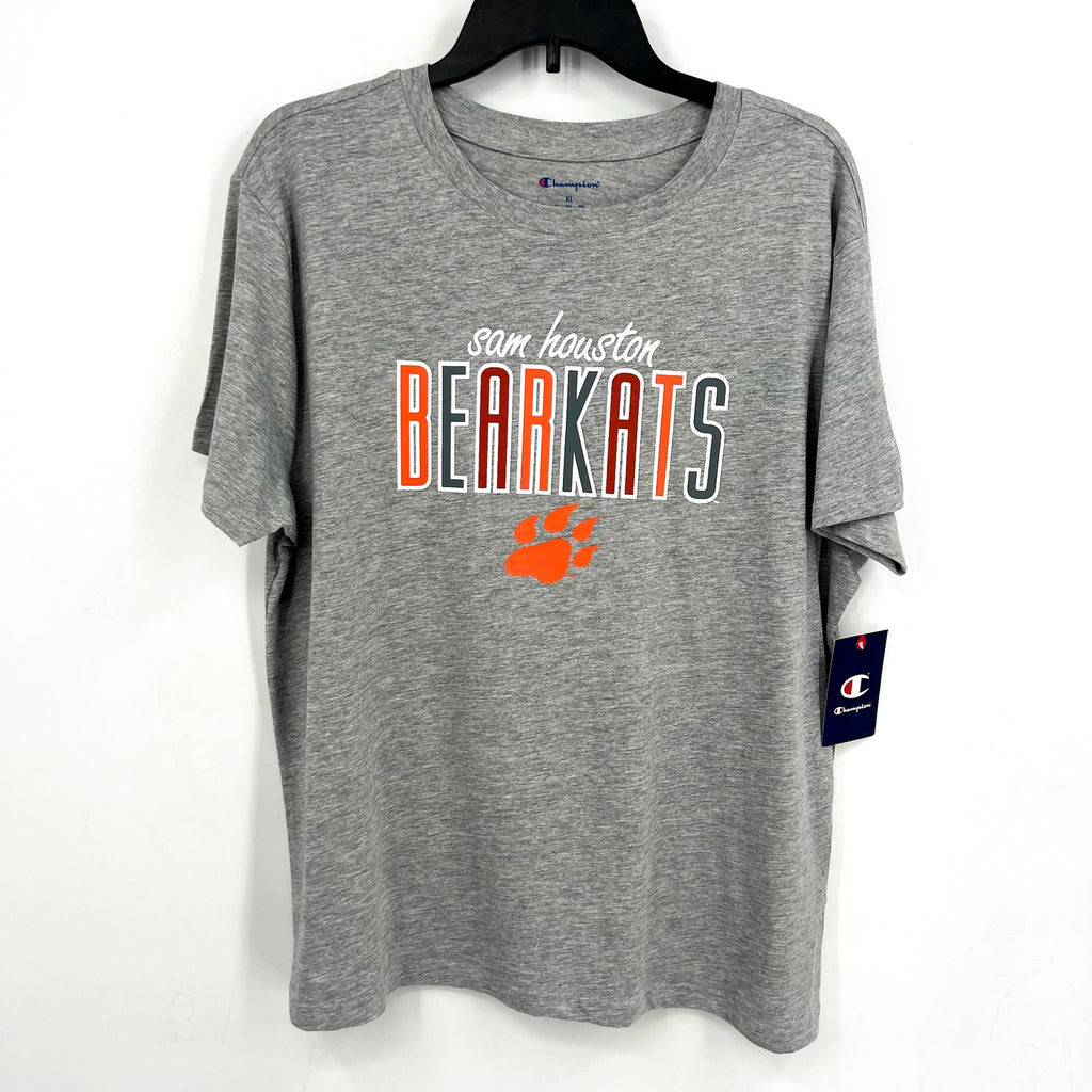 CHAMPION Womens Sam Houston State Bearkats Core T-Shirt XL Gray Short Sleeve NWT