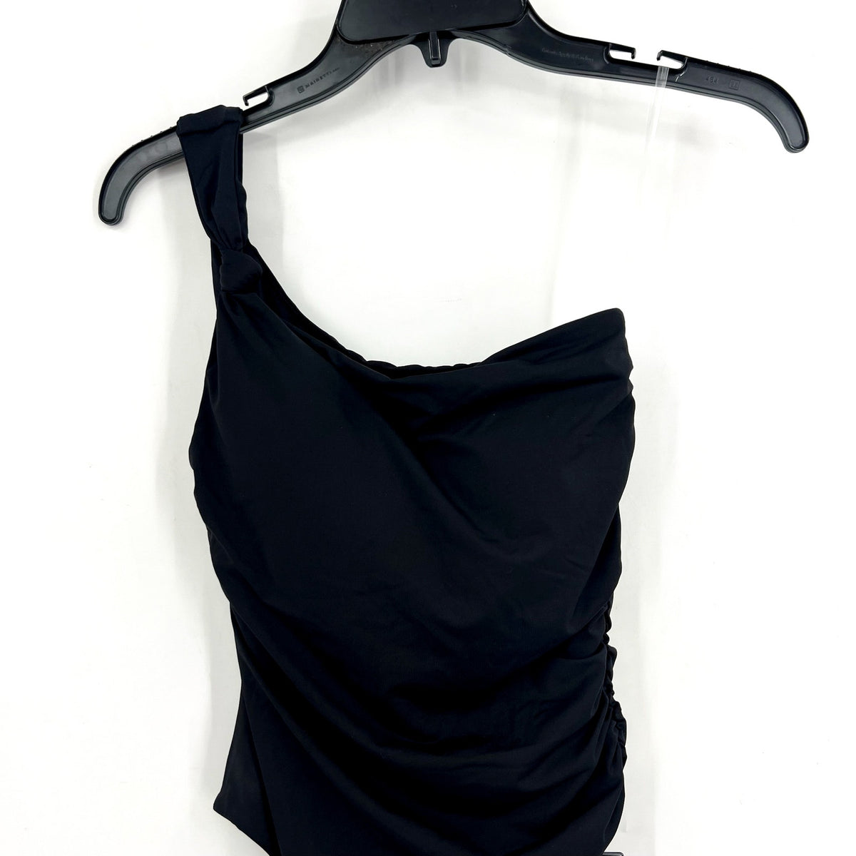 SEAFOLLY COLLECTIVE One Shoulder One Piece Swimsuit Size 2 Black Ruched NWT