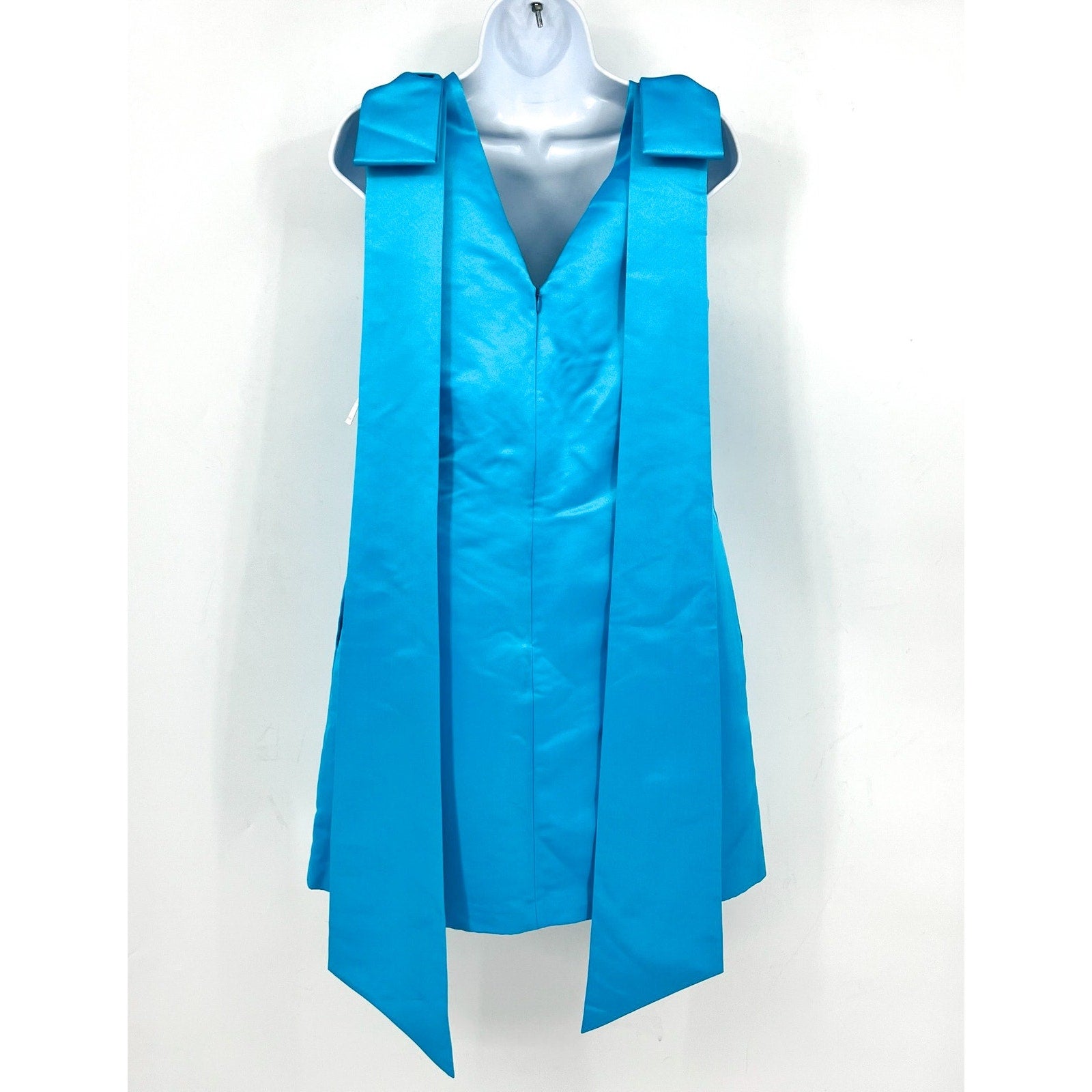 Trina Turk Womens Priscilla Shift Dress Size 2 Blue Satin Sleeveless NWT