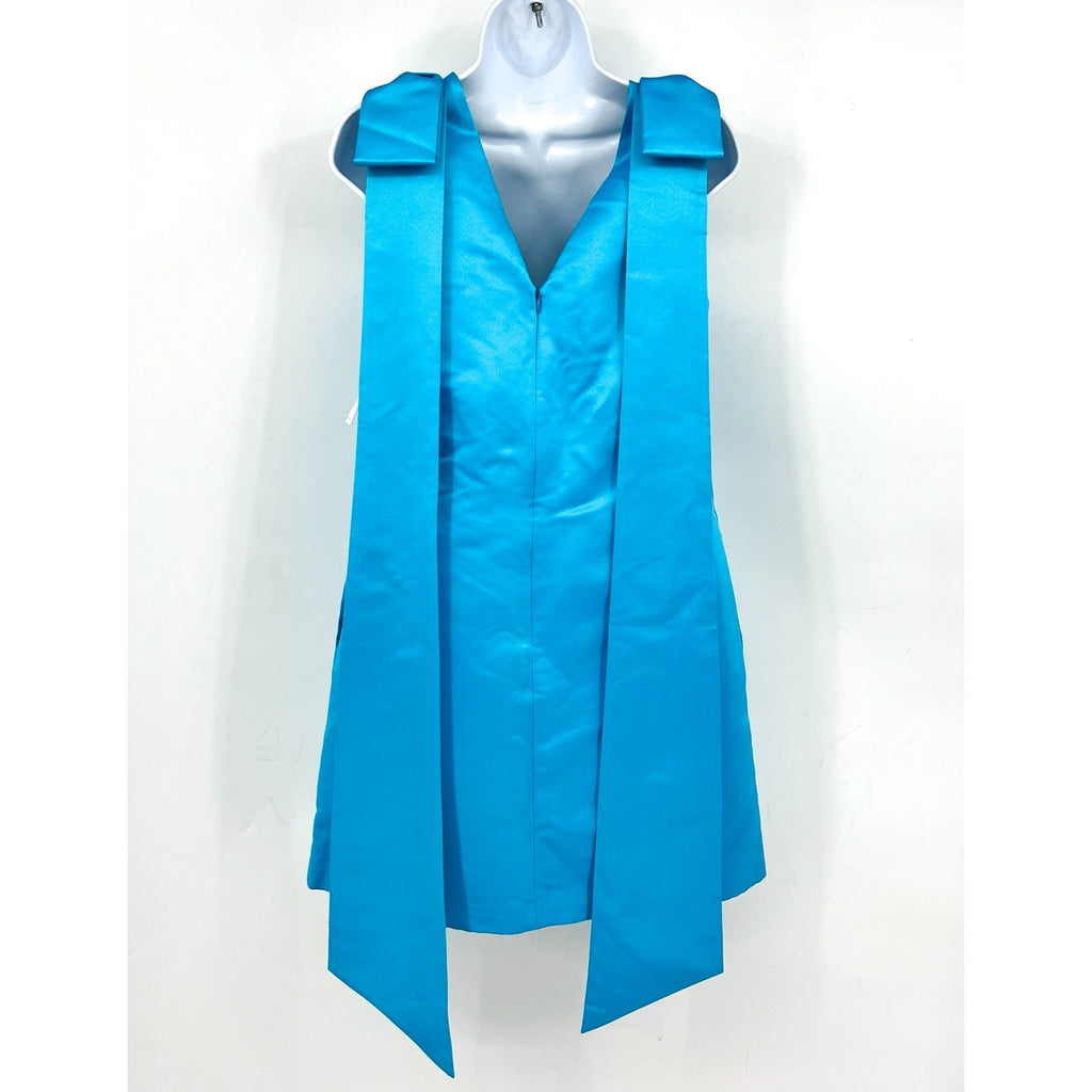 Trina Turk Womens Priscilla Shift Dress Size 2 Blue Satin Sleeveless NWT