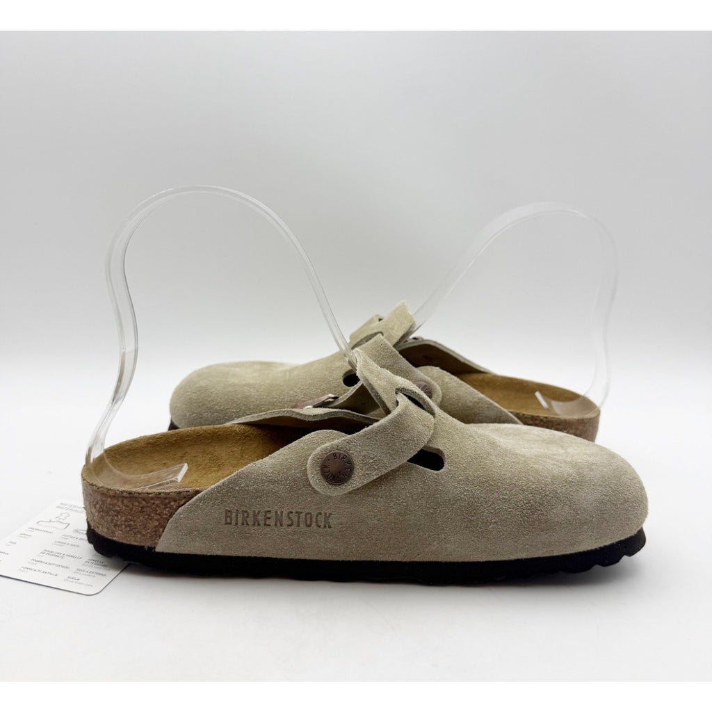 Birkenstock Women's Boston Soft Footbed Clogs EU 35 Taupe Suede NWT