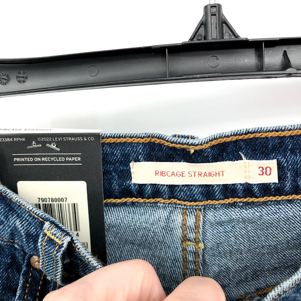Levi's Womens Ribcage Straight Jeans 30x32 SIZE 10 Valley View 790780007 NWT