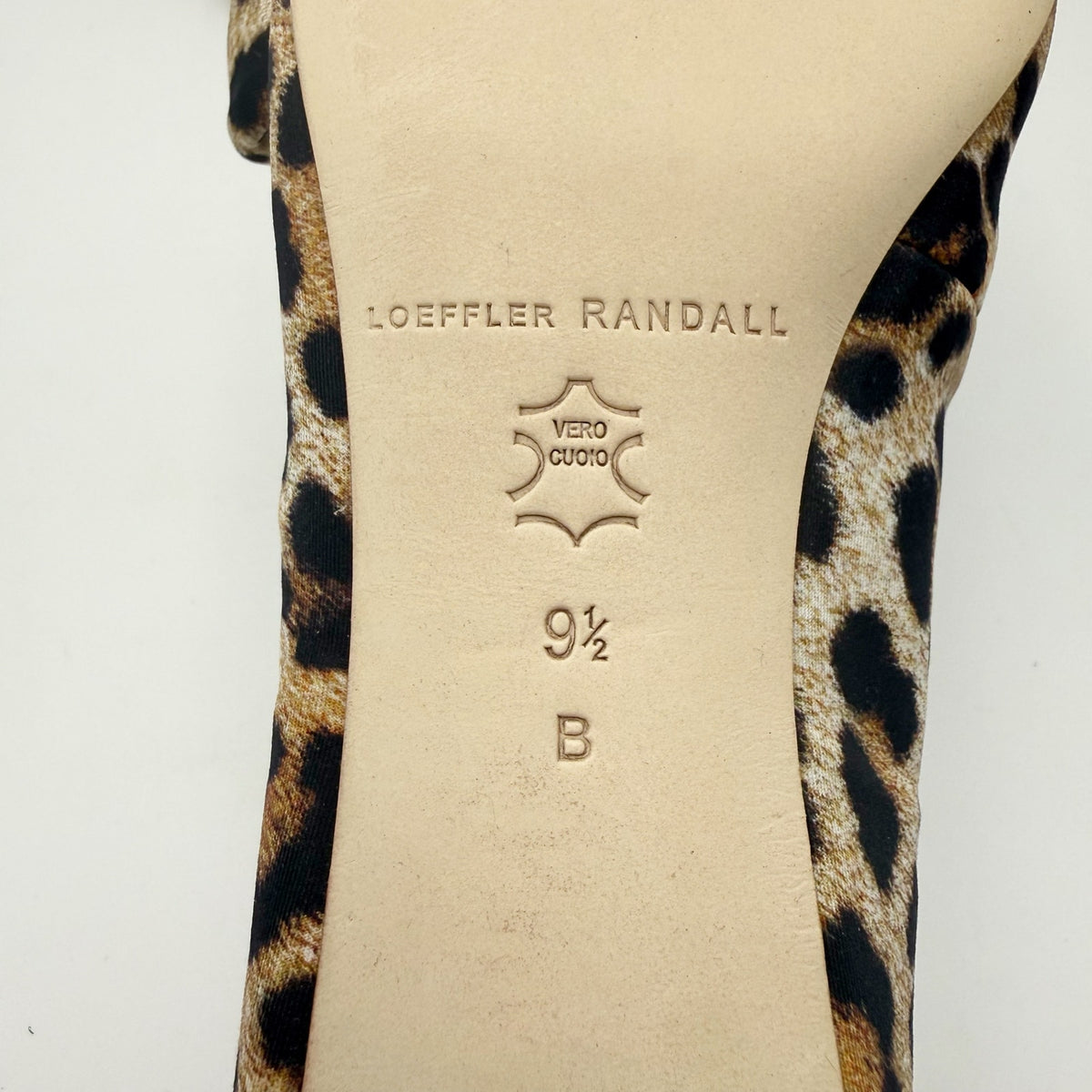 Loeffler Randall Womens Noa Heels Size 9.5 B Black Brown Leopard Bow NIB