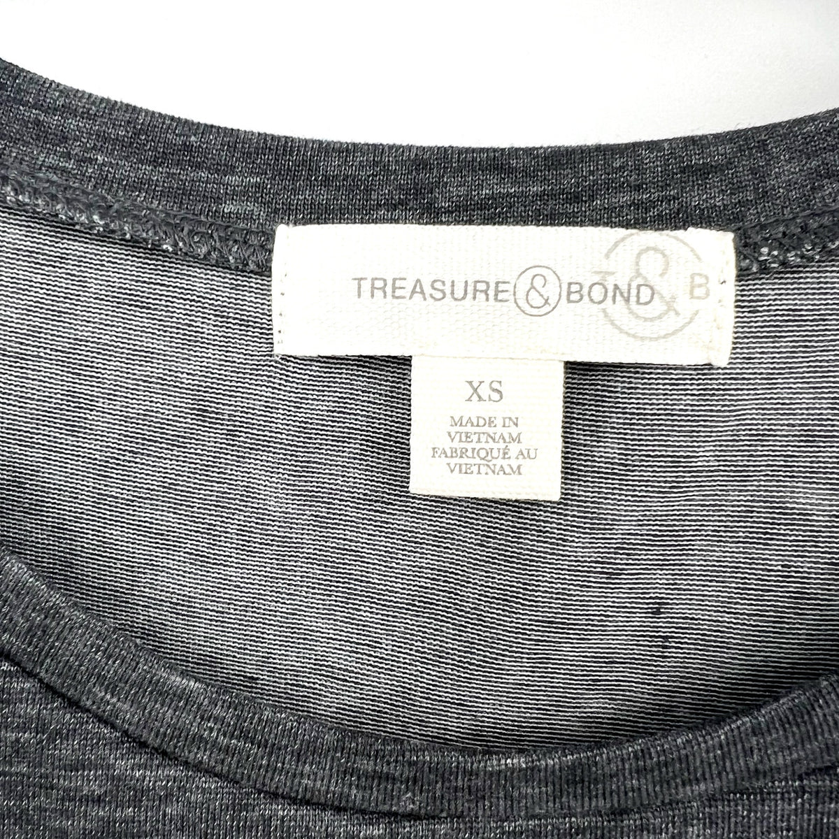 TREASURE & BOND Sleeveless Jersey Tank Dress XS Charcoal Gray Ruched NWOT