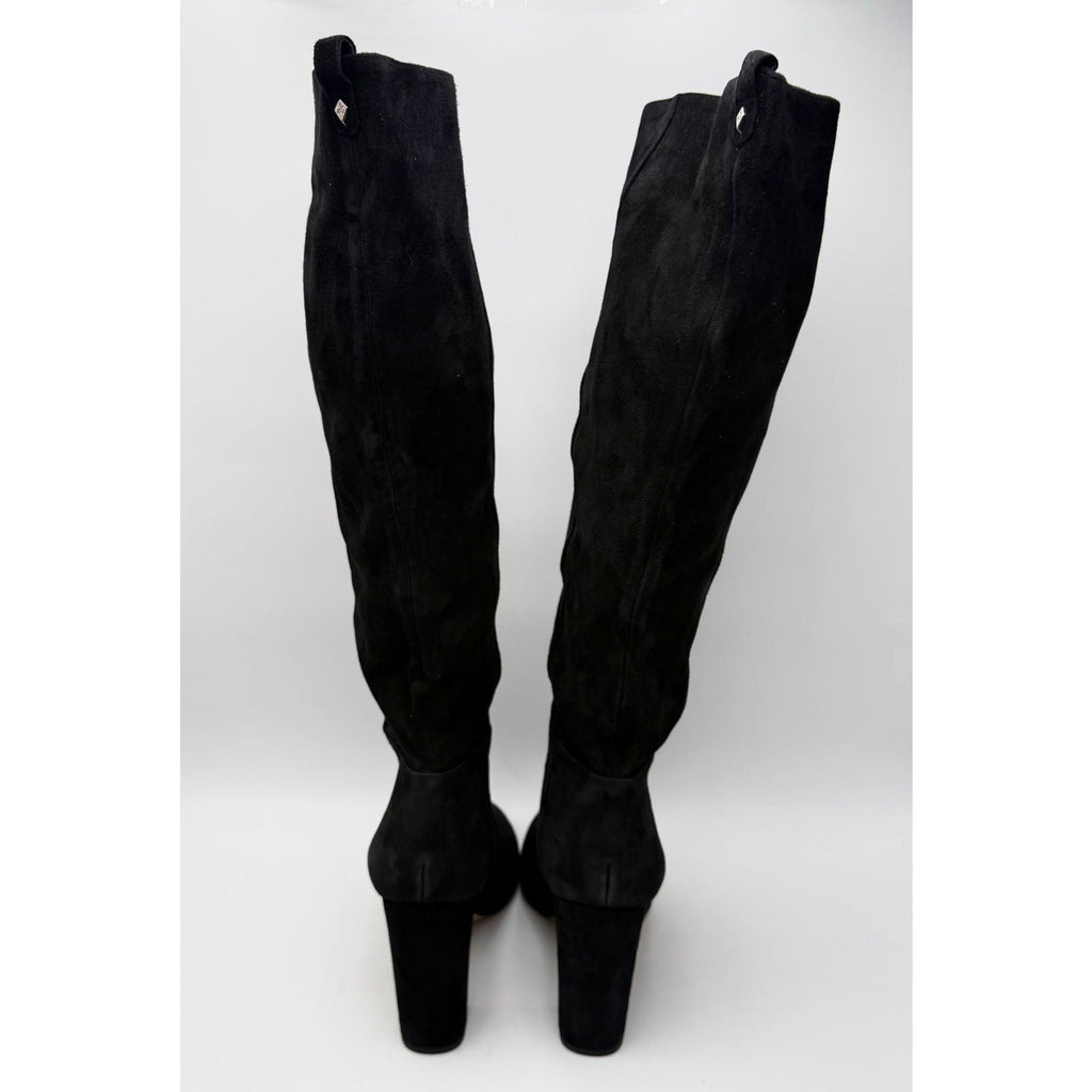 Sam Edelman Womens Caprice Heeled Knee High Boots Size 7.5 Black Suede NWOB