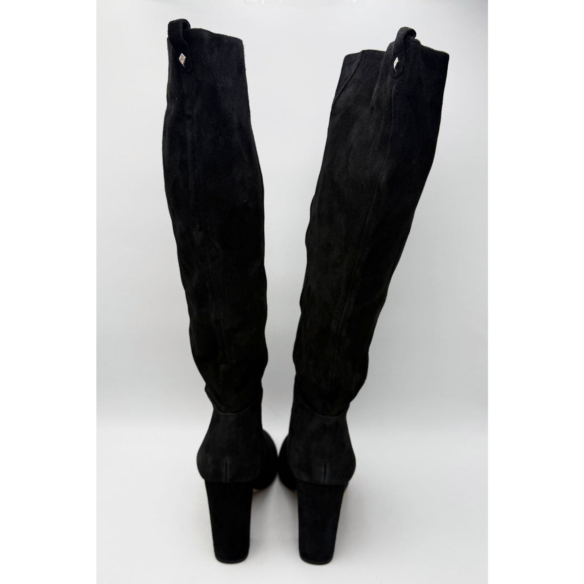 Sam Edelman Womens Caprice Heeled Knee High Boots Size 7.5 Black Suede NWOB