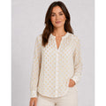 BOBEAU STITCH FIX Womens Metallic Print Blouse Small White Gold Dots Top NWOT