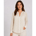 BOBEAU STITCH FIX Womens Metallic Print Blouse Small White Gold Dots Top NWOT