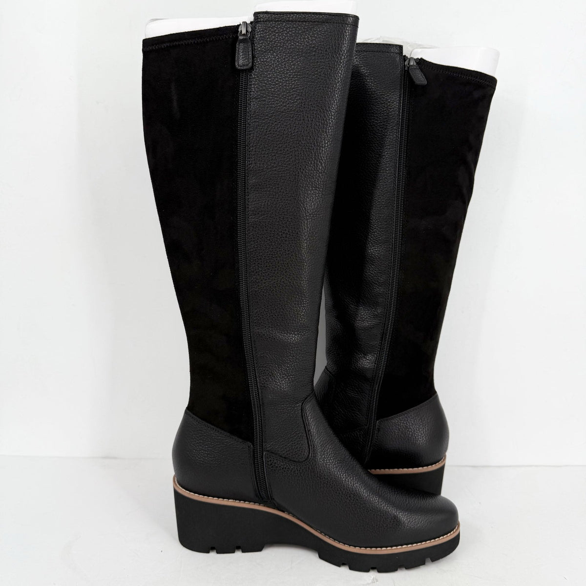 VIONIC Womens Ashland High Shaft Boots US 7.5 Wide EU 38 Black Leather NIB