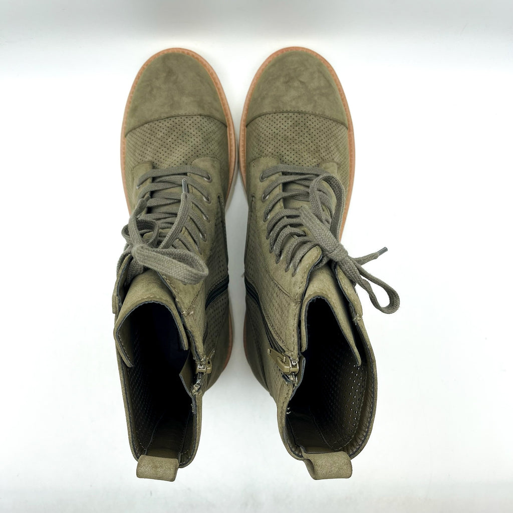 MIA Womens Havenn Kashton Lace Up Combat Boots Size 6.5 Green Vegan Suede NWOB