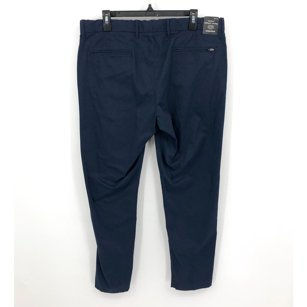 NORDSTROM Men's Slim Fit Performance Chinos 38x30 Navy Blue CoolMax NWT
