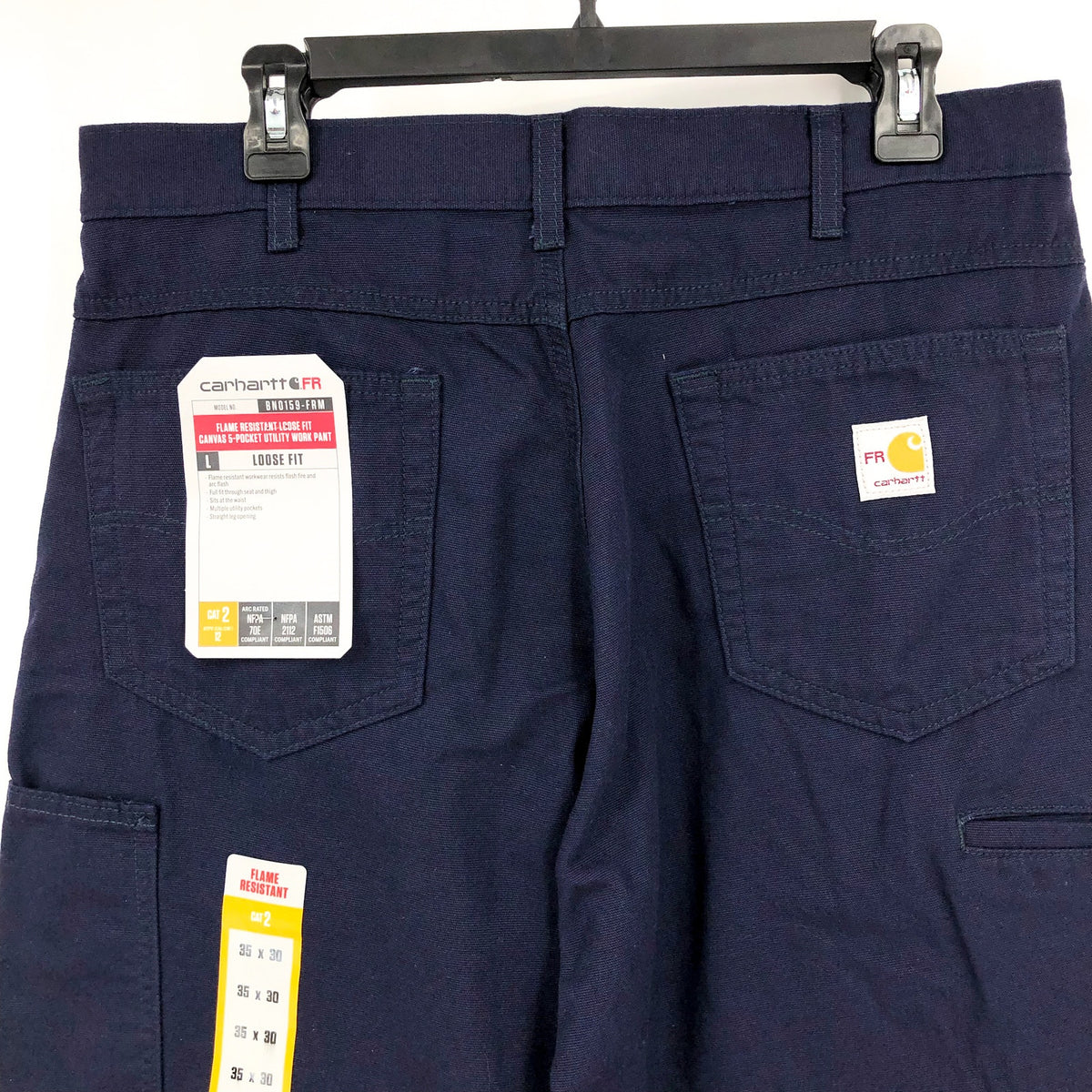 CARHARTT Men's FR Canvas Utility Pants 35x30 Navy Blue Loose Fit Midweight NWT