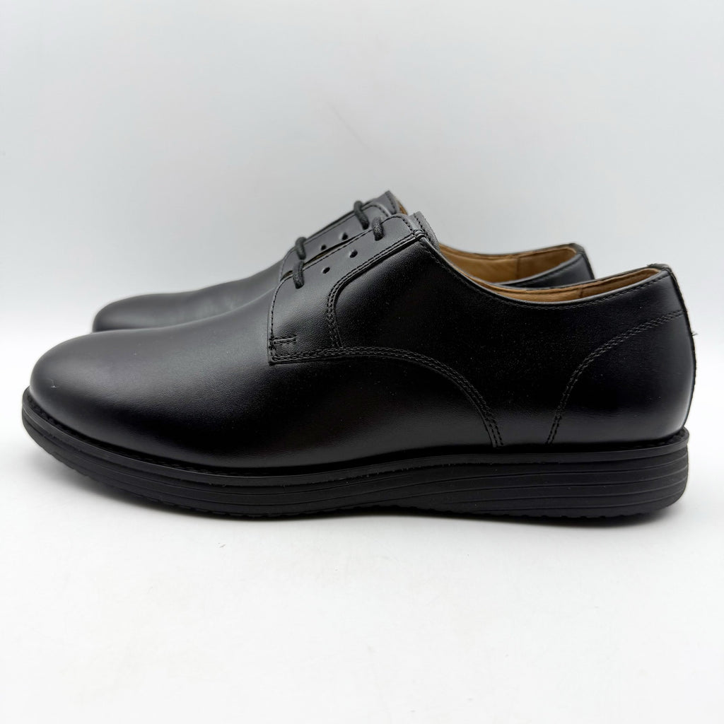 Johnson & Murphy Kids Upton Plain Toe Oxford Shoes US 7 M Black Leather NIB