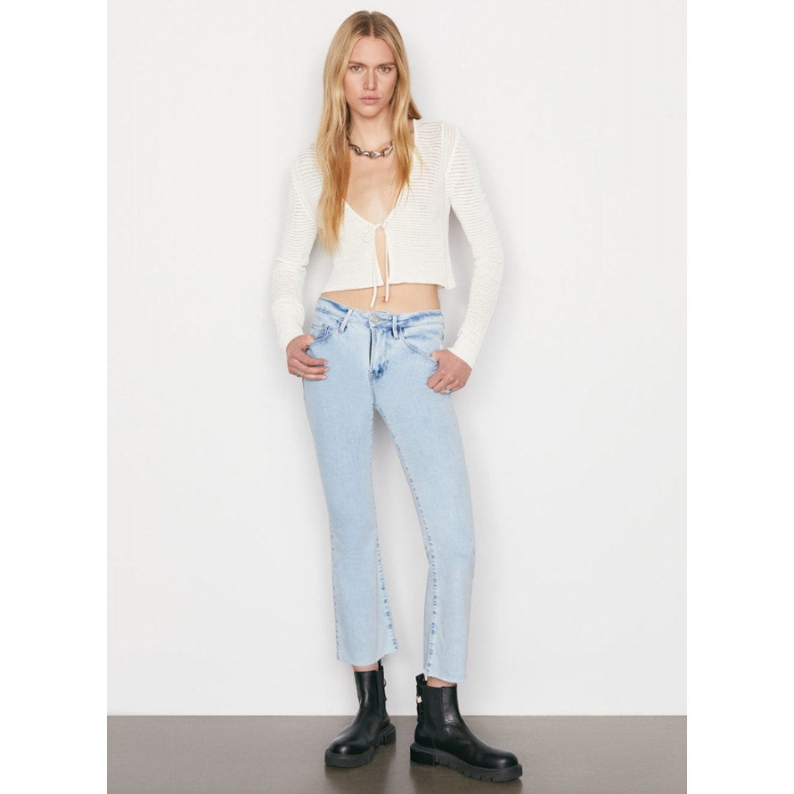 FRAME Womens Le Crop Mini Boot Cut Jeans Size 27 US 4 Atwood Light Wash Blue NWT