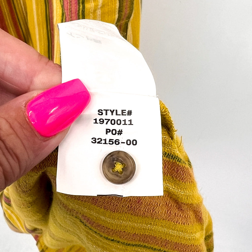 PRANA Womens California Dreaming Midi Dress Small Yellow Stripe Sleeveless NWT