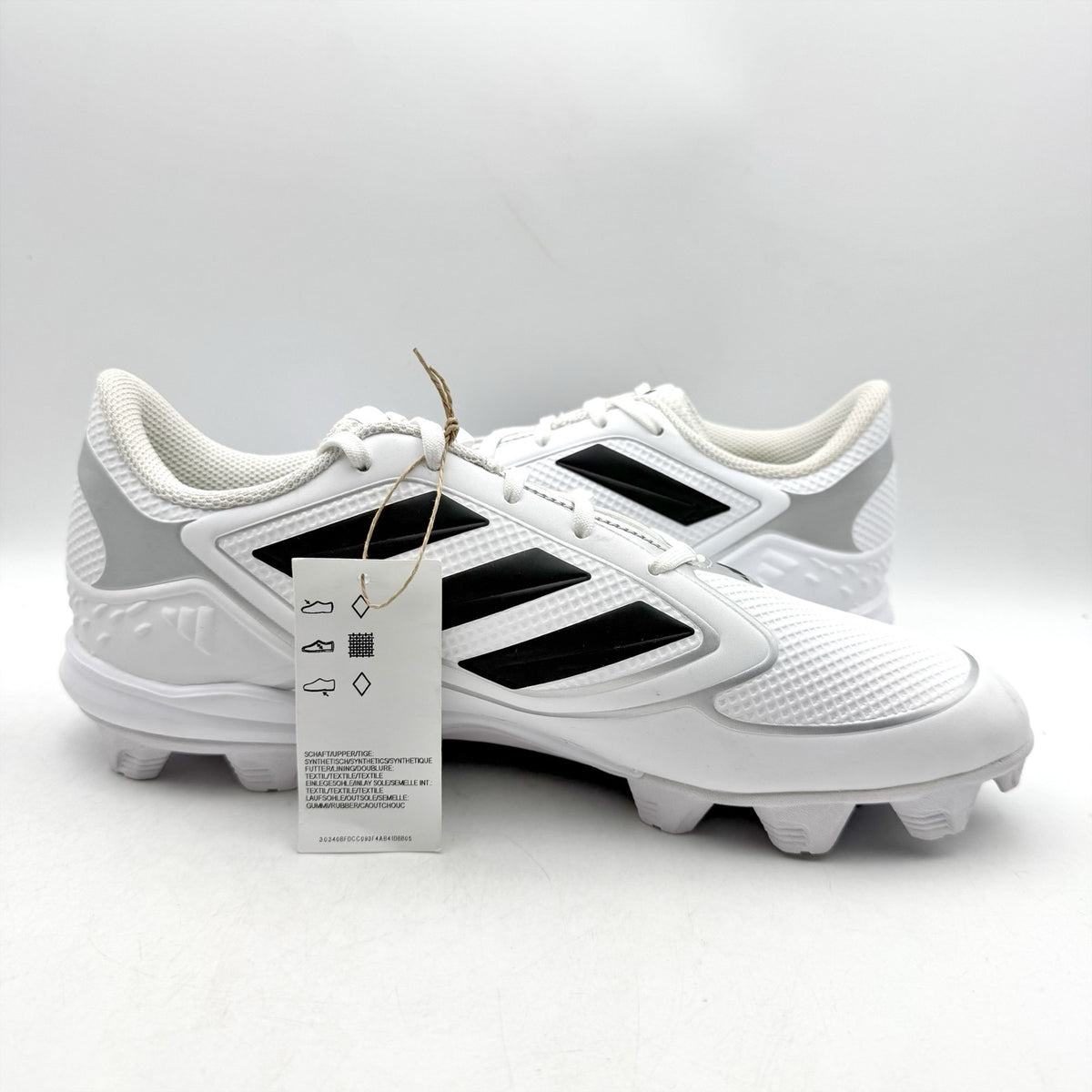 Adidas Womens PureHustle 3 MD Softball Cleats US 11 White Black Athletic NWT