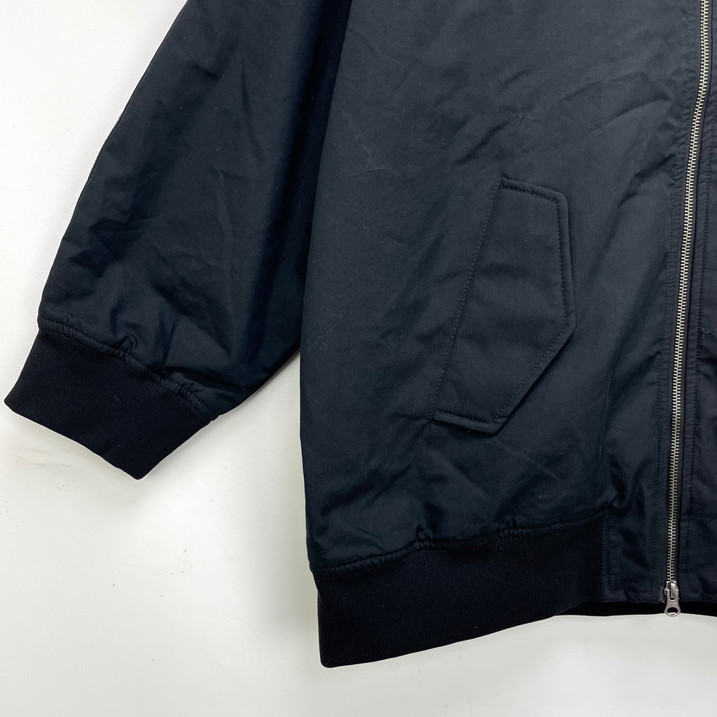 Everlane Womens Cotton Bomber Jacket XL Black Oversized Boxy NWT