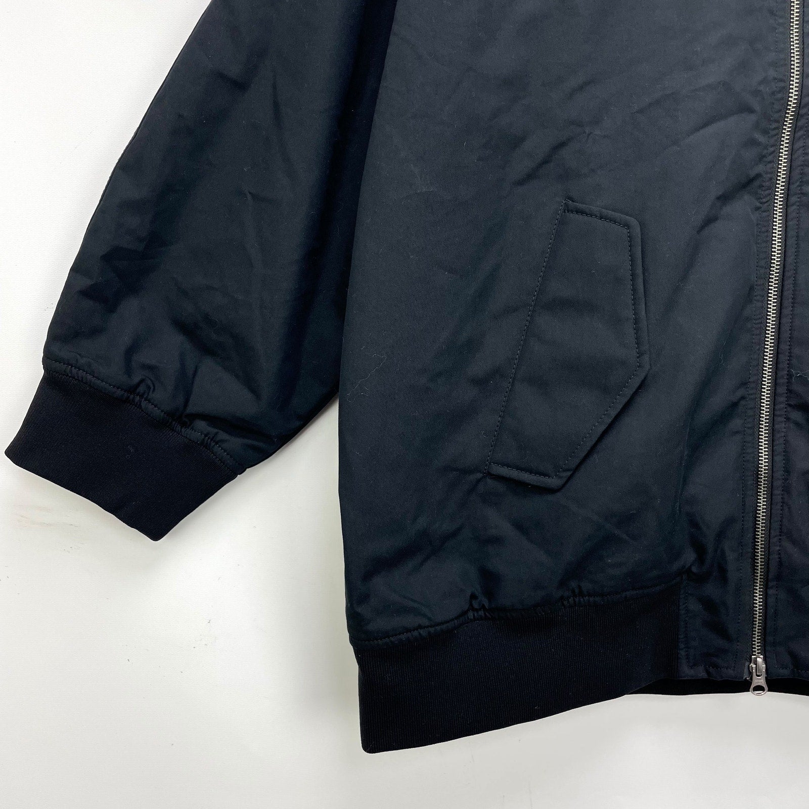 Everlane Womens Cotton Bomber Jacket XL Black Oversized Boxy NWT