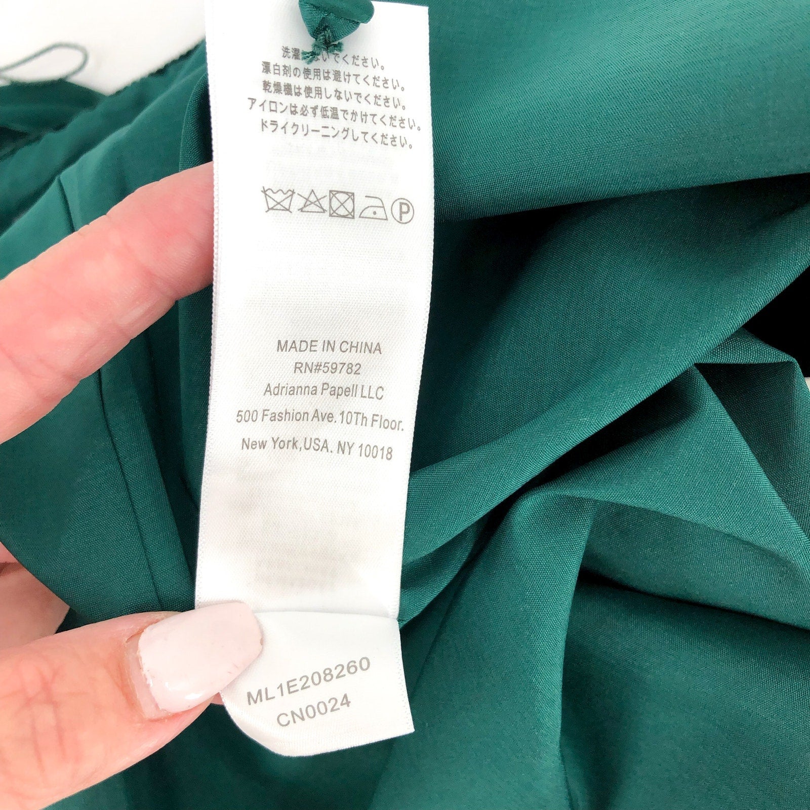 LIV FOSTER Satin Cowl Neckline Column Gown Size 10 Green Tie Waist NWT