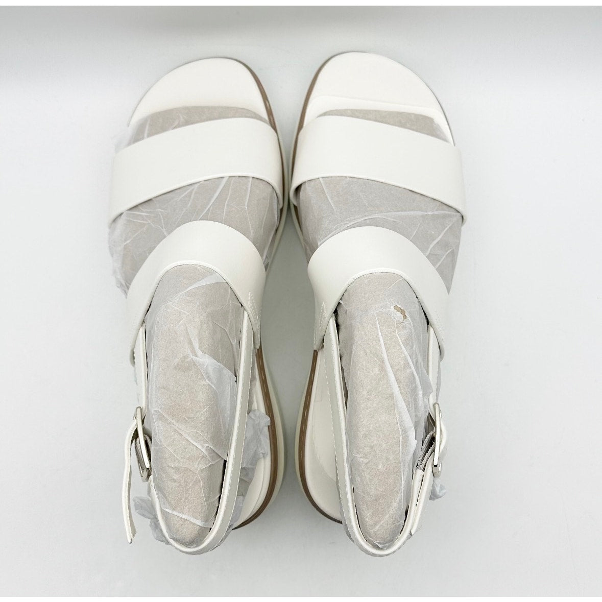 Naturalizer Women's Darry Sling Lug Sole Sandals Size 9.5 M White Leather NIB