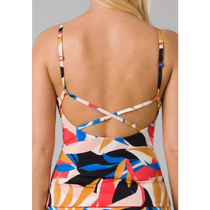PRANA Women's Jess Reversible Tankini Swim Top Small Tropics Print Floral NWT
