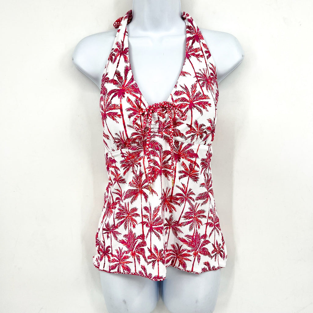 TOMMY BAHAMA Island Cays Halter Tankini XL Pink Maui Pointelle Reversible NWT