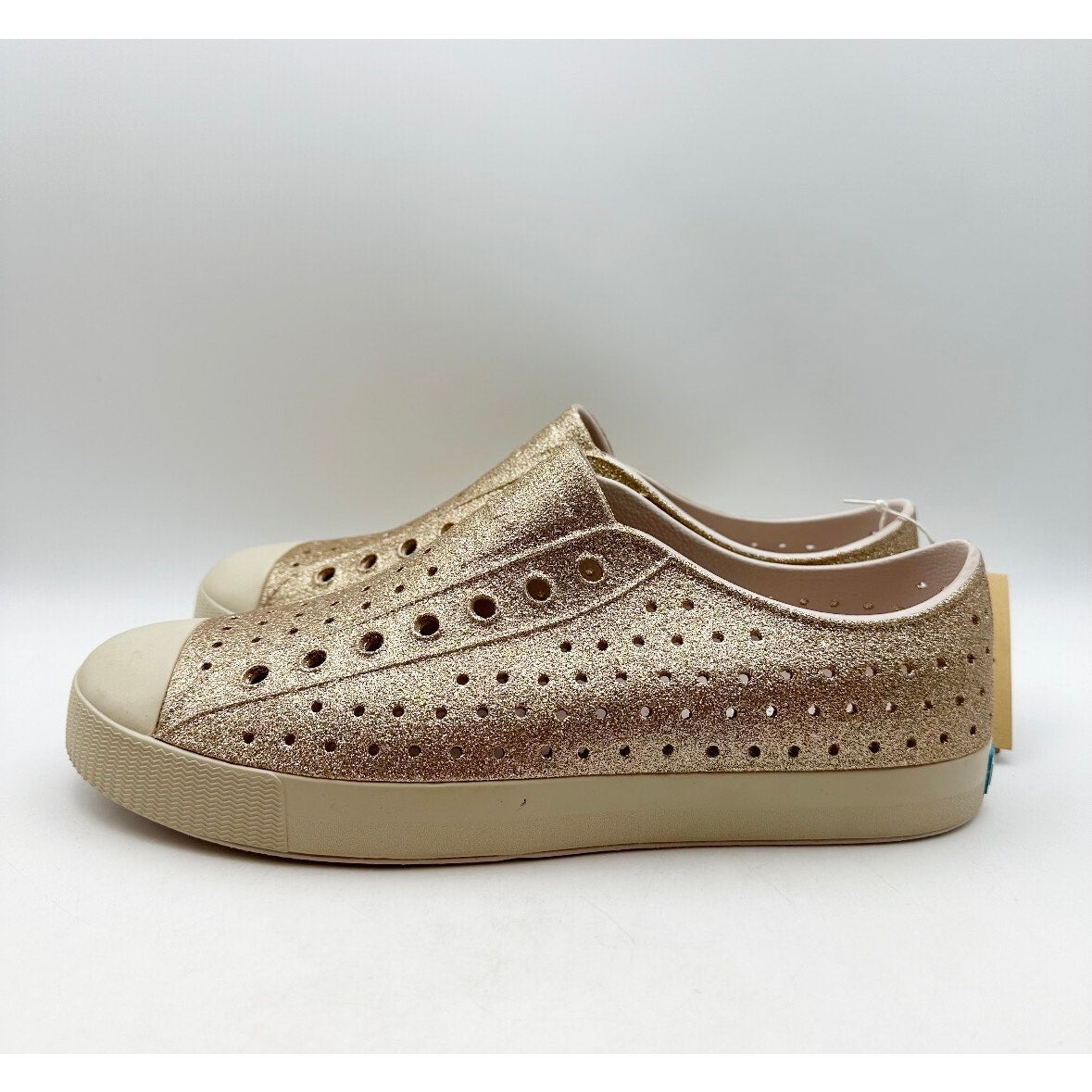 NATIVE Men's Jefferson Slip On Shoes Size 10 Rock Salt Bling Rose Gold NWOB
