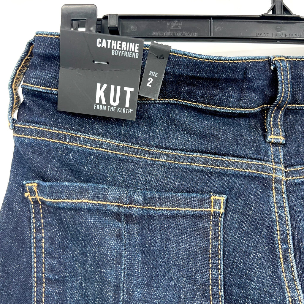 KUT FROM THE KLOTH Catherine Boyfriend Jeans Size 2 Dark Blue Wash NWT
