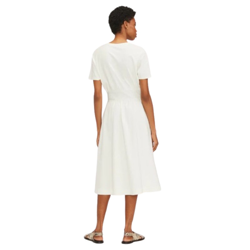 EVERLANE Women's The Organic Cotton Waisted Dress XS White Short Sleeve NWT