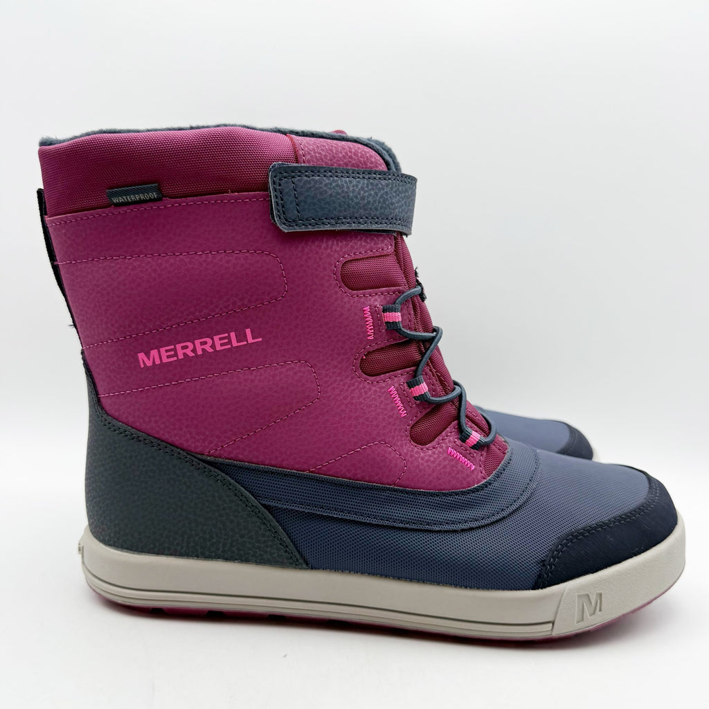 Merrell Big Kids Snow Storm Winter Boots Size 7 Pink Berry Navy Waterproof NIB