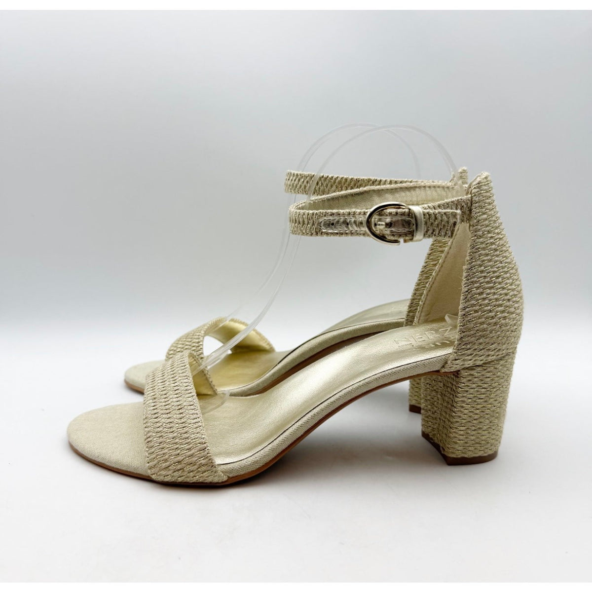 Naturalizer Women's Vera Sandals Size 9 M EU 40 Natural Gold Woven Fabric NWOB