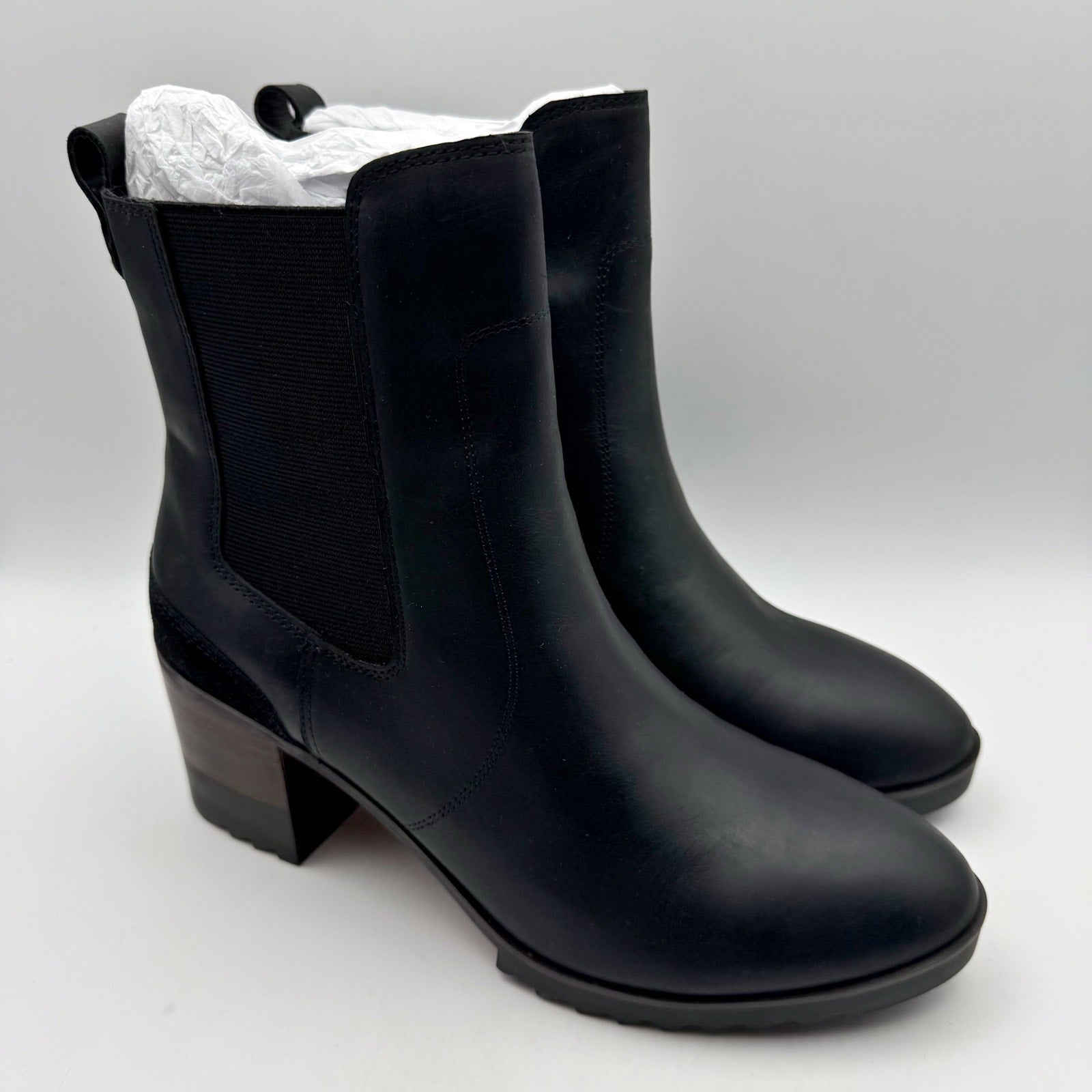 Blondo Womens Rai Ankle Boots Size 8.5 M Black Leather Waterproof NIB