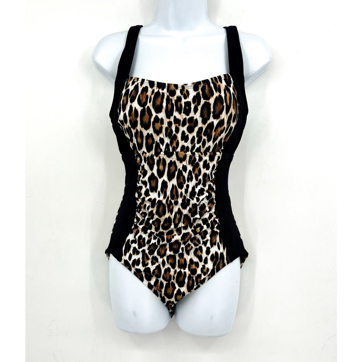 TOMMY BAHAMA Women's Island Cays Leopard One-Piece Swimsuit Size 4 Black Tan NWT