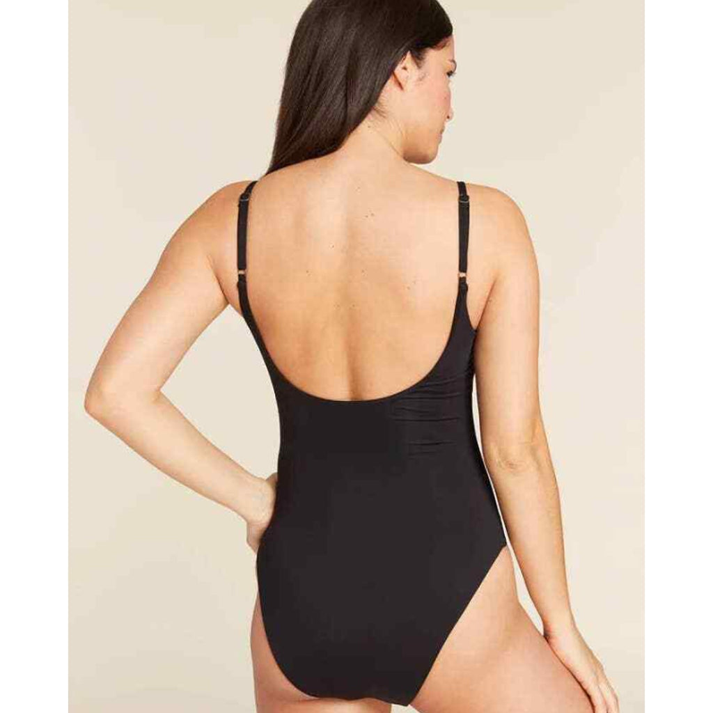 ANDIE SWIM Santorini One Piece Swimsuit XXL Black US 18 Cut Out Low Back NWT