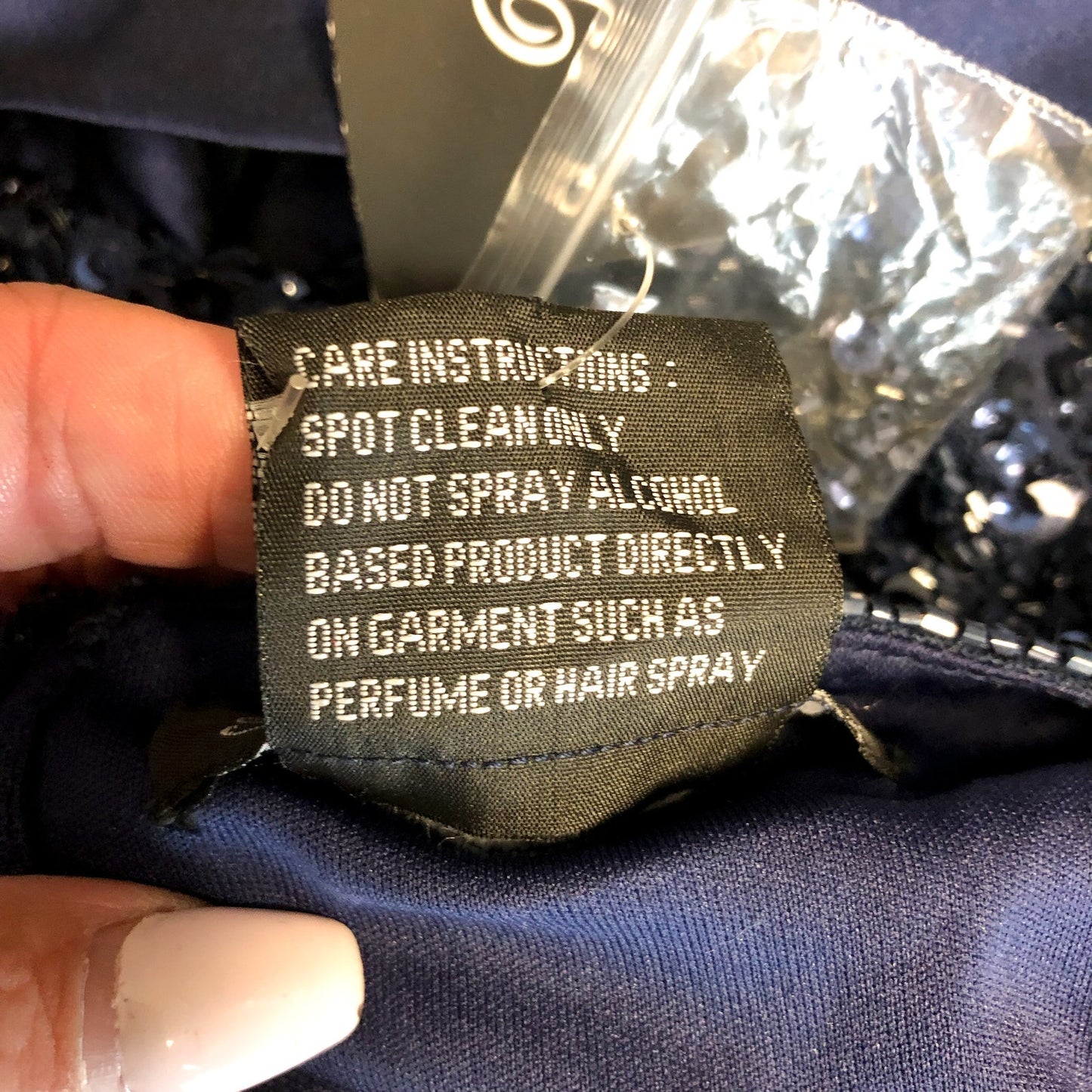 PISARRO NIGHTS Mesh Beaded Sequin Taffeta Skirt Gown Size 20 Navy Blue NWT