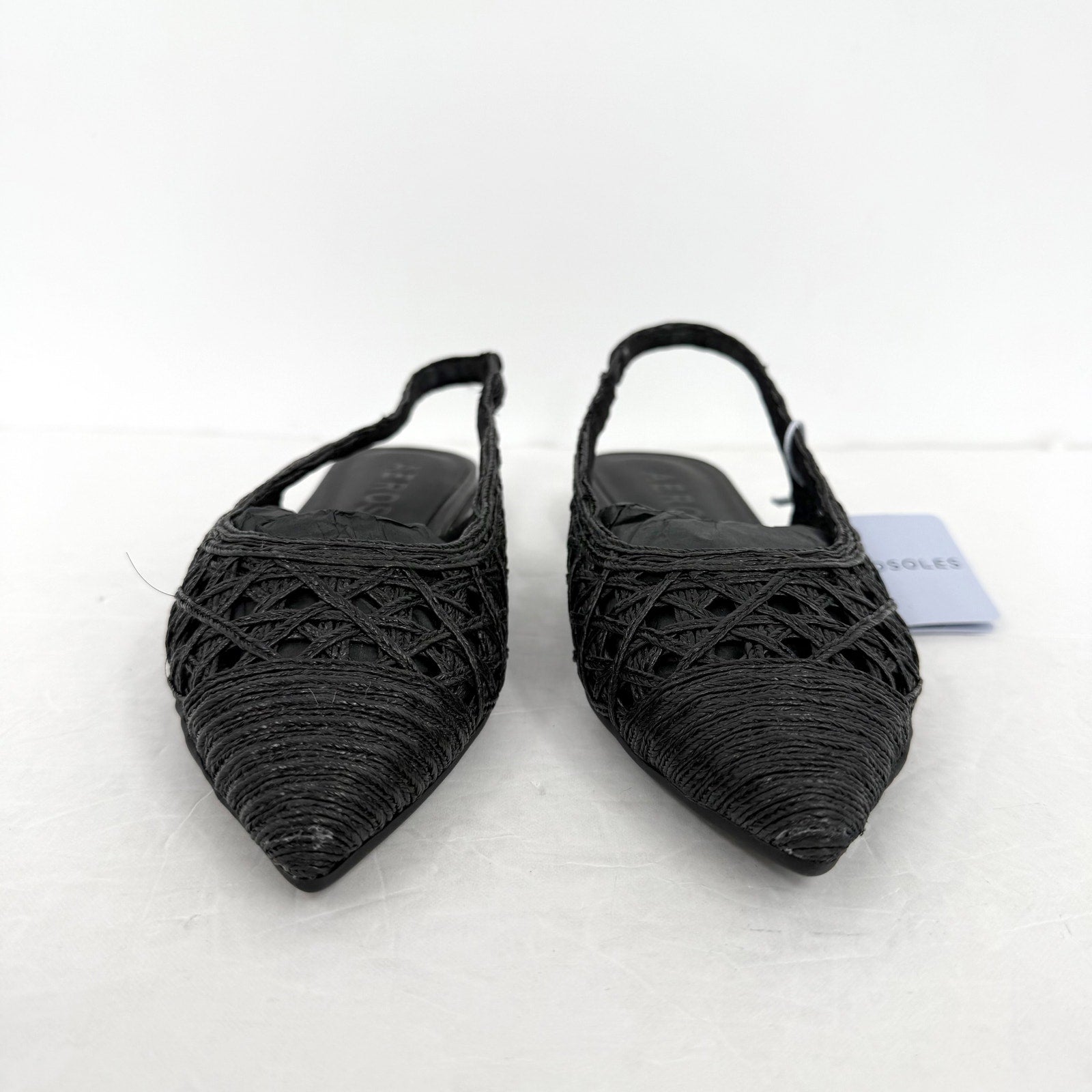 Aerosoles Womens Diego Flats US 5.5 M EU 36 Black Raffia NIB